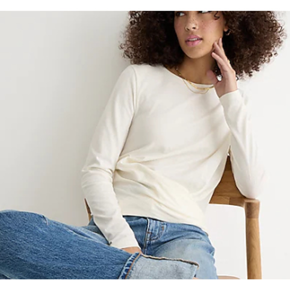 NWT J.CREW BROKEN-IN JERSEY TWIST-FRONT LONG SLEEVE TEE SIZE XL - Picture 5 of 7